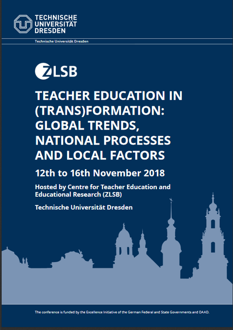 Cover des Booklets zur Konferenz "Teacher Education in (Trans)Formation: Global Trends, National Processes and Local Factors", welche vom 12. bis 16.11.2018 stattfand