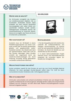 Dokument mit Informationen zum 3D-Drucker