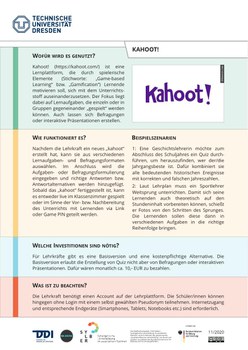 Dokument mit Informationen zu Kahoot!