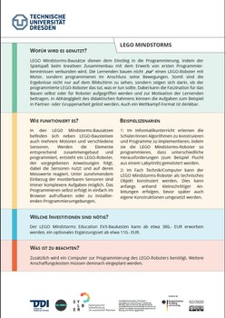 Dokument mit Informationen zu Lego Mindstorms-Bausätzen