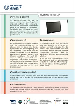 Dokument mit Informationen zum Multitouch-Display