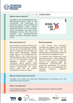 Dokument mit Informationen zum Schullogin