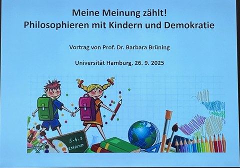Powerpoint Titelfolie "Philosophieren mit Kindern und Demokratie"