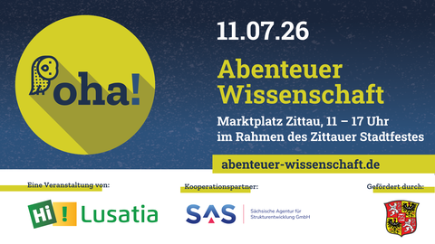 Veranstaltungshinweis Bild für das Oha! Wissenschaftsfest in Zittau