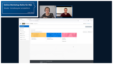 Benutzeroberfläche von der Lernplattform Moodle