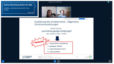 Workshop Urheber- und Datenschutzrecht in der Schule mit geteilten Folien in BBB 