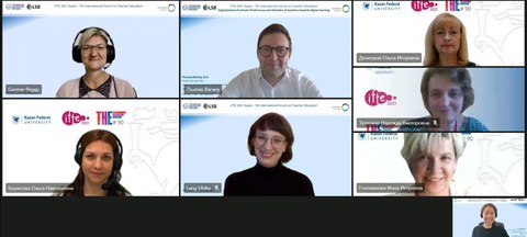 Abbgebildet sind Personen des ZLSB und der KFU in einer Videokonferenz, die im Rahmen der Kazan-Konferenz stattgefunden hat.