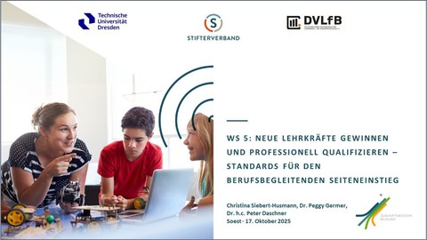 Titelfolie eines Workshops "neue Lehrkräfte gewinnen".