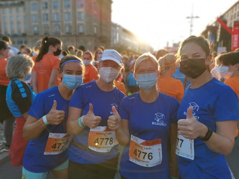 Team BQL vor dem Start: v.l.n.r. Mirjam Koerber, Kerstin Döllmann, Peggy Germer, Karen Wittig