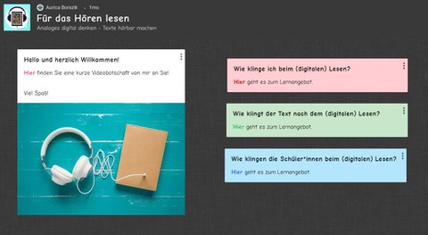 Abbgebildet ist ein Padlet von A. Borszik, das im Rahmen der digitalen Werkstatt-Woche 2021 bereitgestellt wurde.