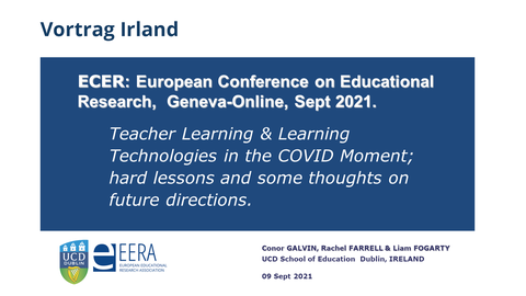 Vortrag von Dr. Conor Galvin, Dr. Rachel Farrell und Liam Fogarty der UCD School of Education Dublin