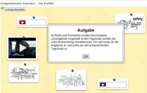 Das Bild ist ein Screenshot von LearningApps.org. Es zeigt die Startseite